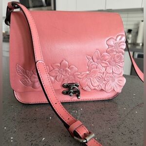 Patricia Nash Cecina Old Rose Floral Tooled Leather Crossbody